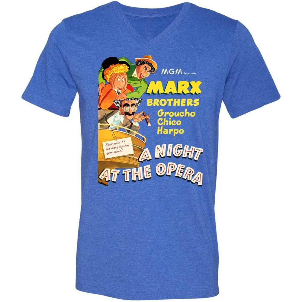 Unisex V-Neck T-Shirt - QT2X8QF3 - Heather True Royal - 14