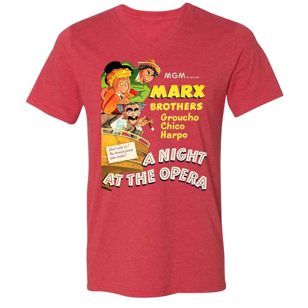 Unisex V-Neck T-Shirt - QT2X8QF3 - Heather Red - 16