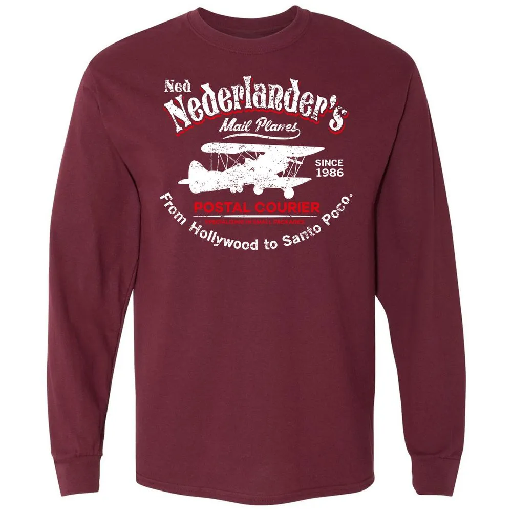 Long Sleeve T-Shirt - W9KPQUZS - Maroon - 11