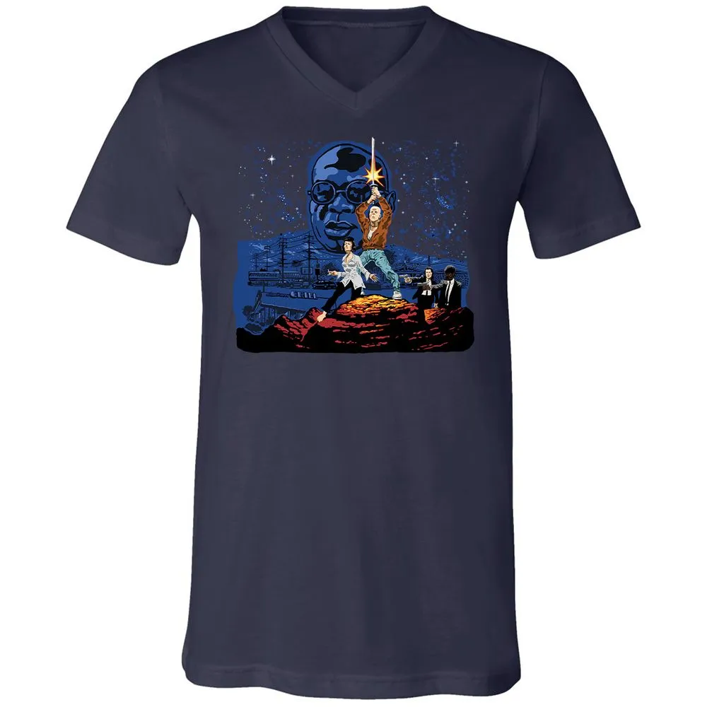 Unisex V-Neck T-Shirt - A5RHDVZQ - Navy - 2
