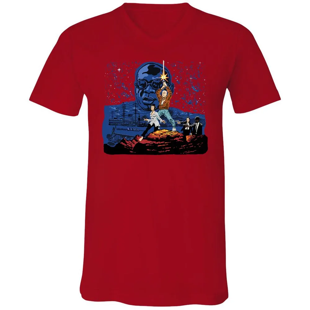Unisex V-Neck T-Shirt - A5RHDVZQ - Red - 3