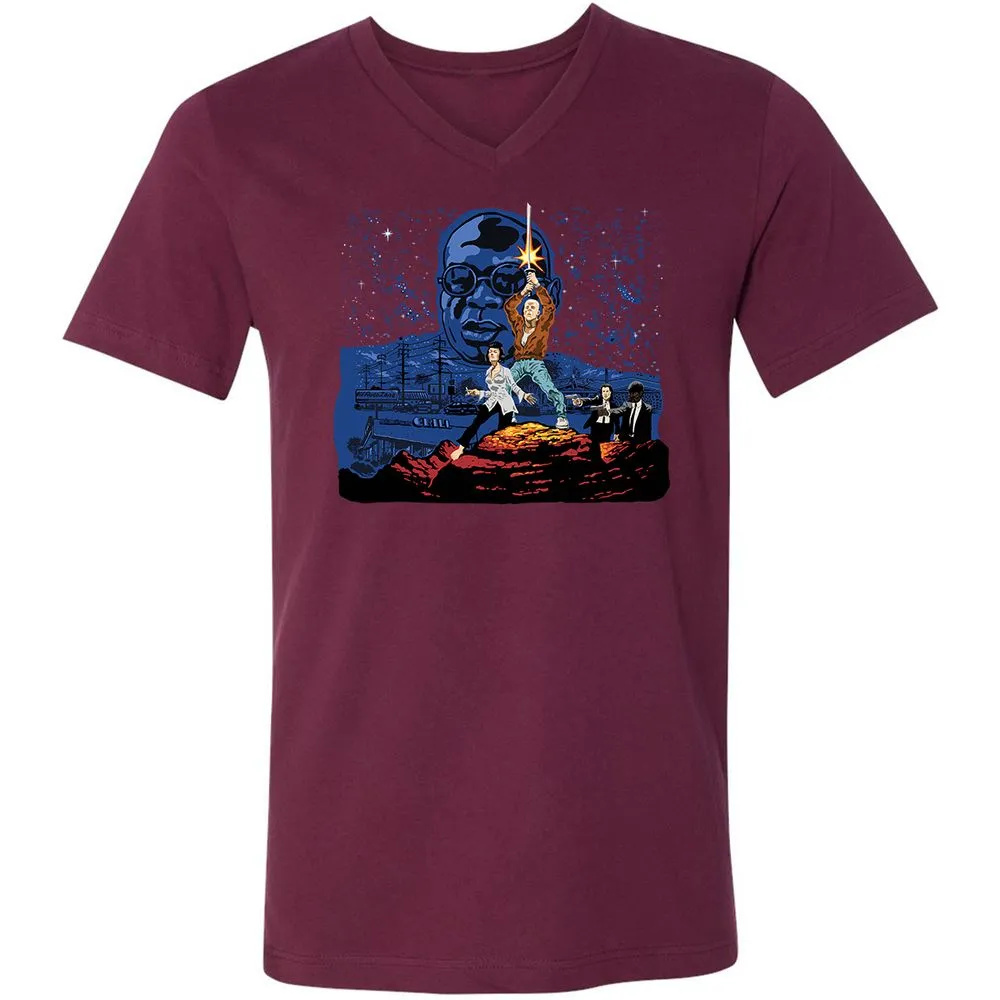 Unisex V-Neck T-Shirt - A5RHDVZQ - Maroon - 6