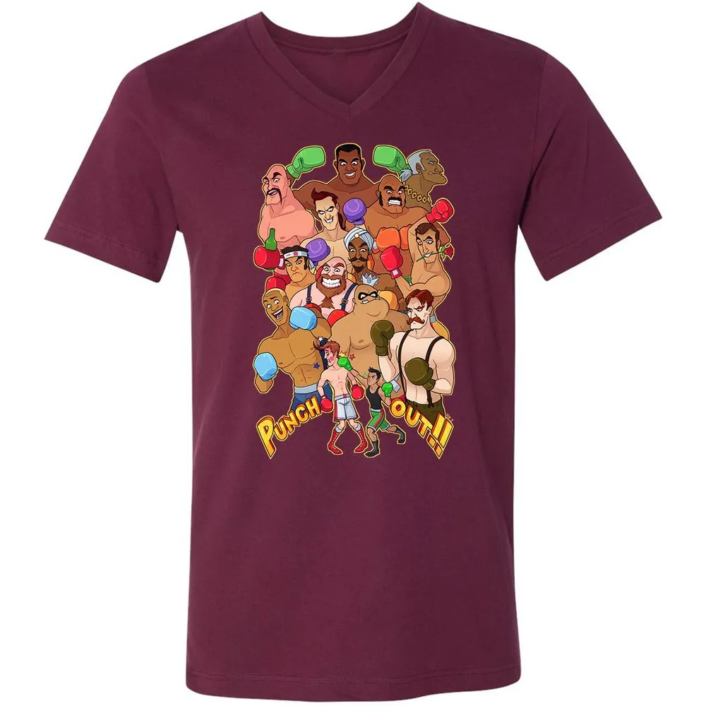 Unisex V-Neck T-Shirt - 4ZNPMJY5 - Maroon - 6