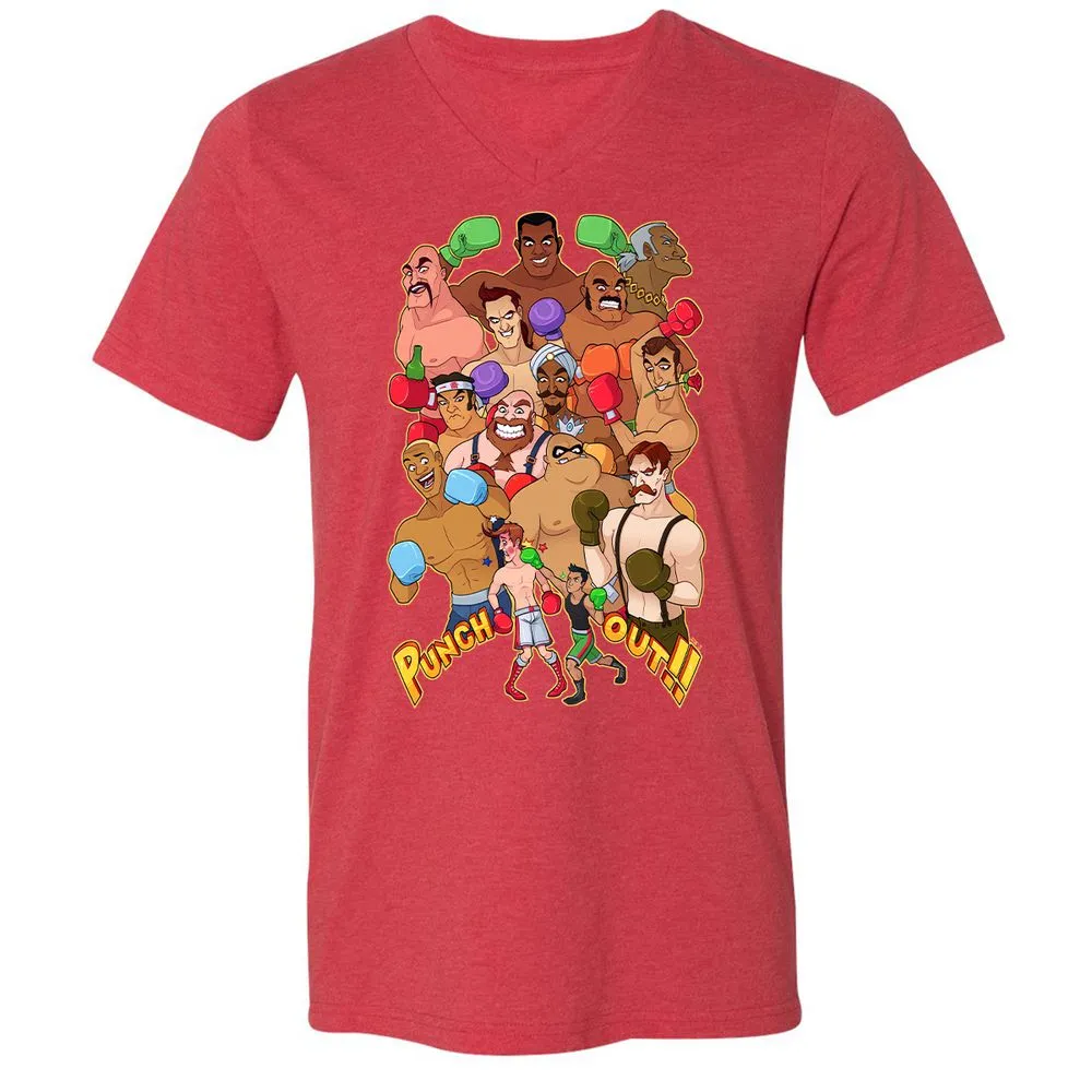 Unisex V-Neck T-Shirt - 4ZNPMJY5 - Heather Red - 16
