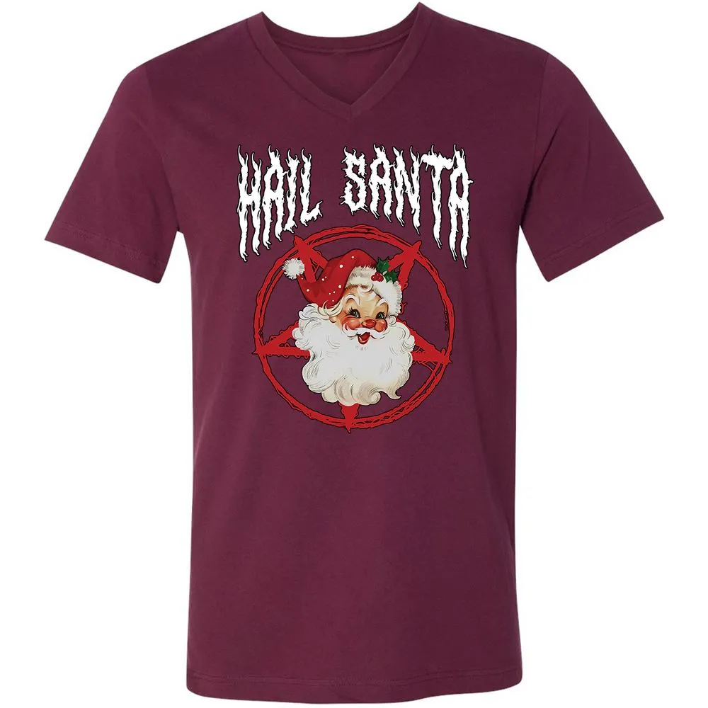 Unisex V-Neck T-Shirt - 1VNTQMZR - Maroon - 6