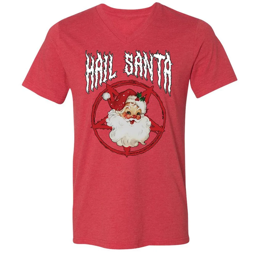 Unisex V-Neck T-Shirt - 1VNTQMZR - Heather Red - 16