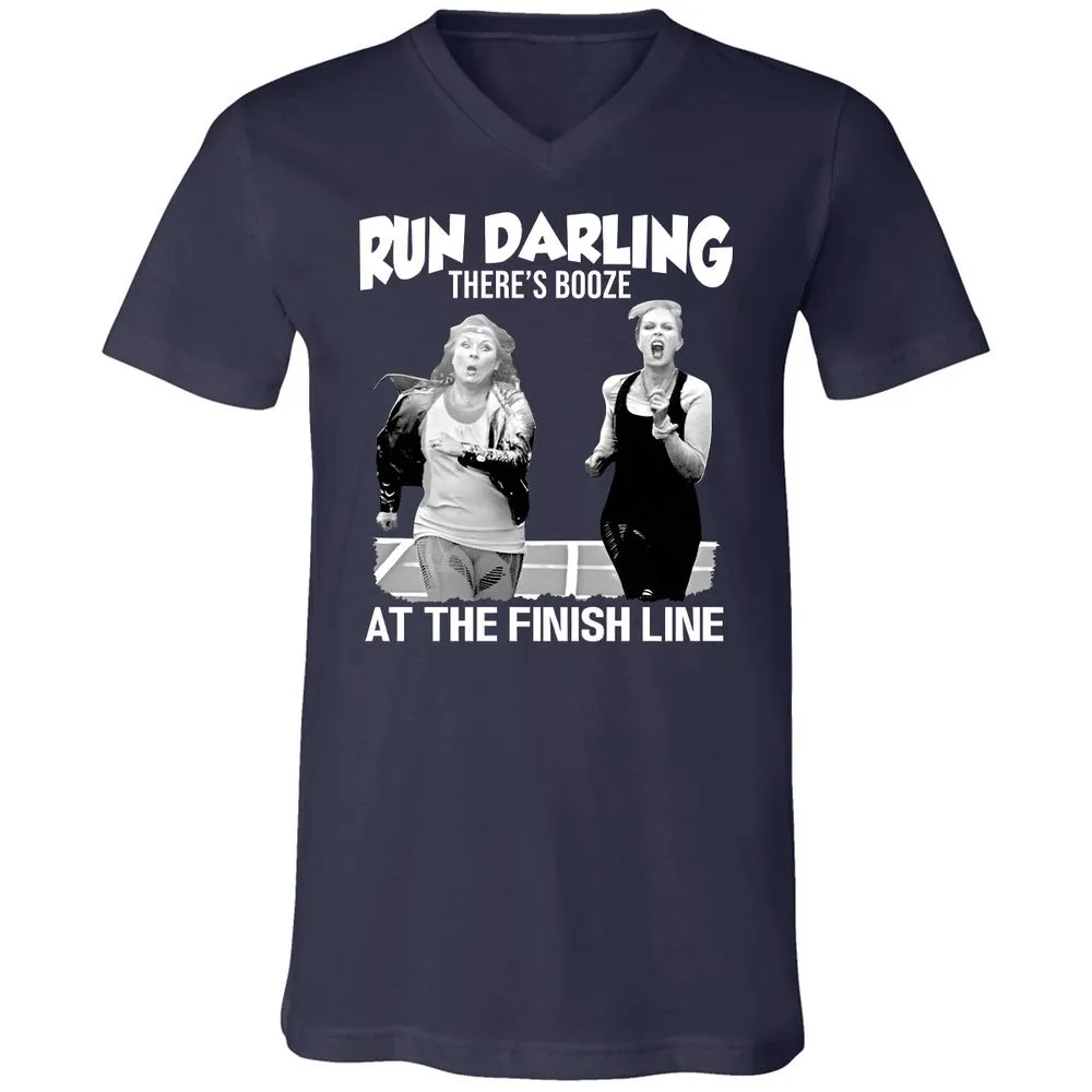 Run Darling Unisex V-Neck T-Shirt - Navy - 2
