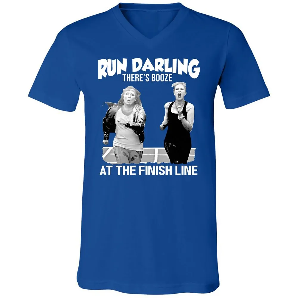 Run Darling Unisex V-Neck T-Shirt - True Royal - 4