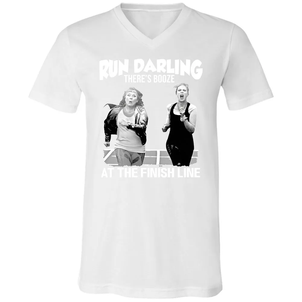 Run Darling Unisex V-Neck T-Shirt - White - 5