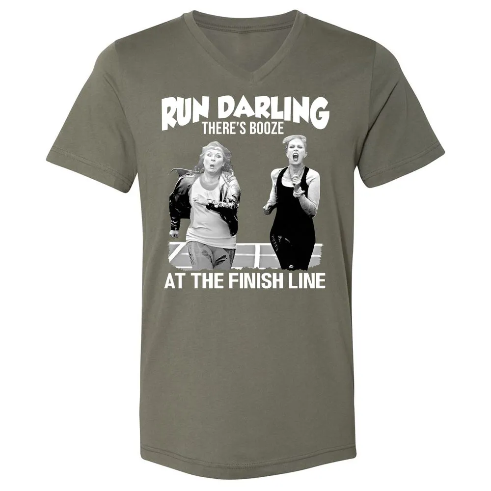 Run Darling Unisex V-Neck T-Shirt - Military Green - 10
