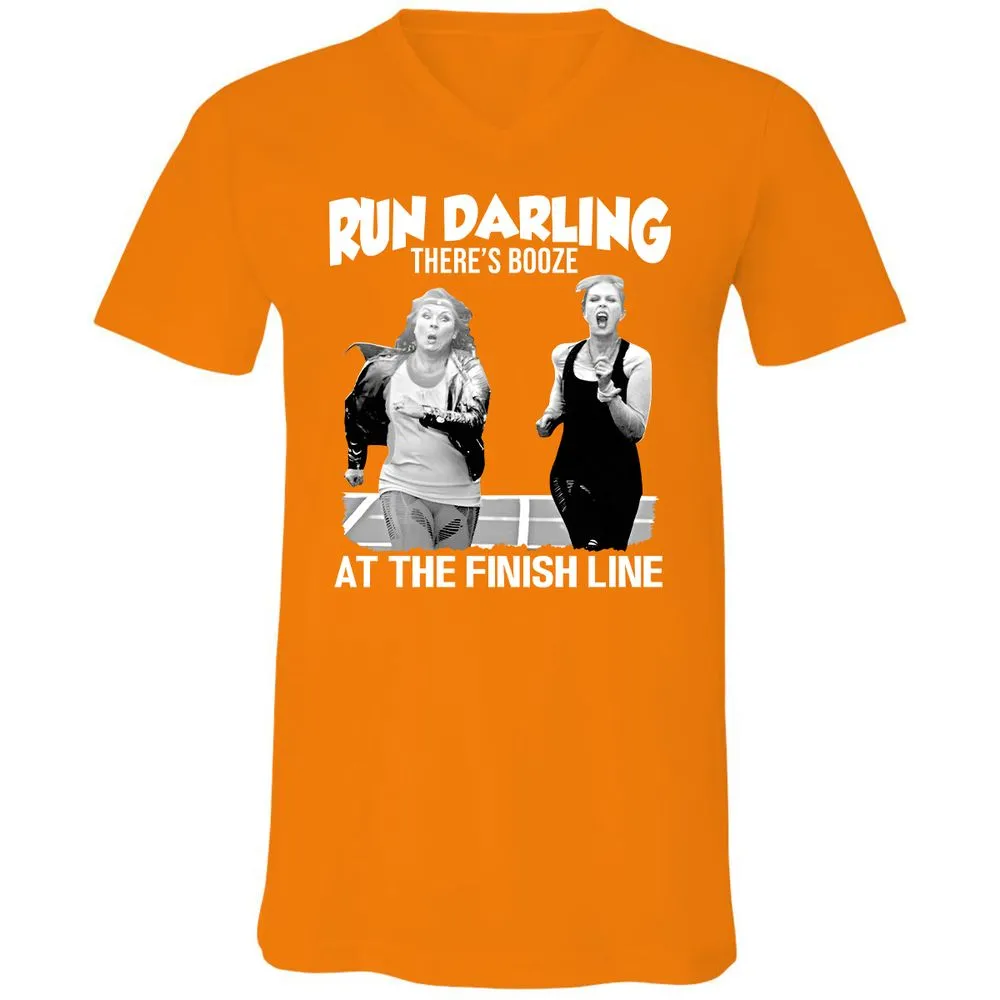 Run Darling Unisex V-Neck T-Shirt - Orange - 11