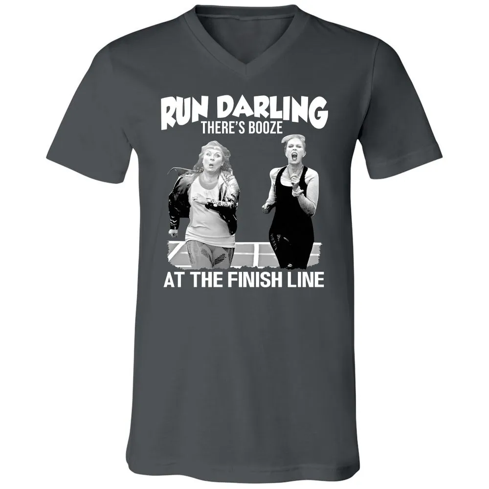 Run Darling Unisex V-Neck T-Shirt - Asphalt - 12