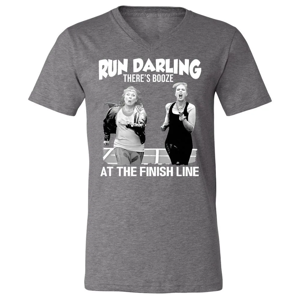 Run Darling Unisex V-Neck T-Shirt - Deep Heather - 13