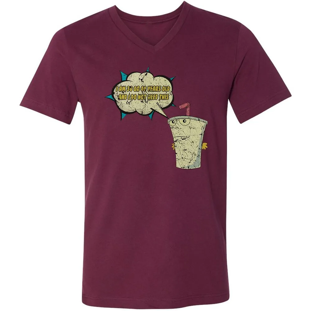 Unisex V-Neck T-Shirt - 669GP9DU - Maroon - 6
