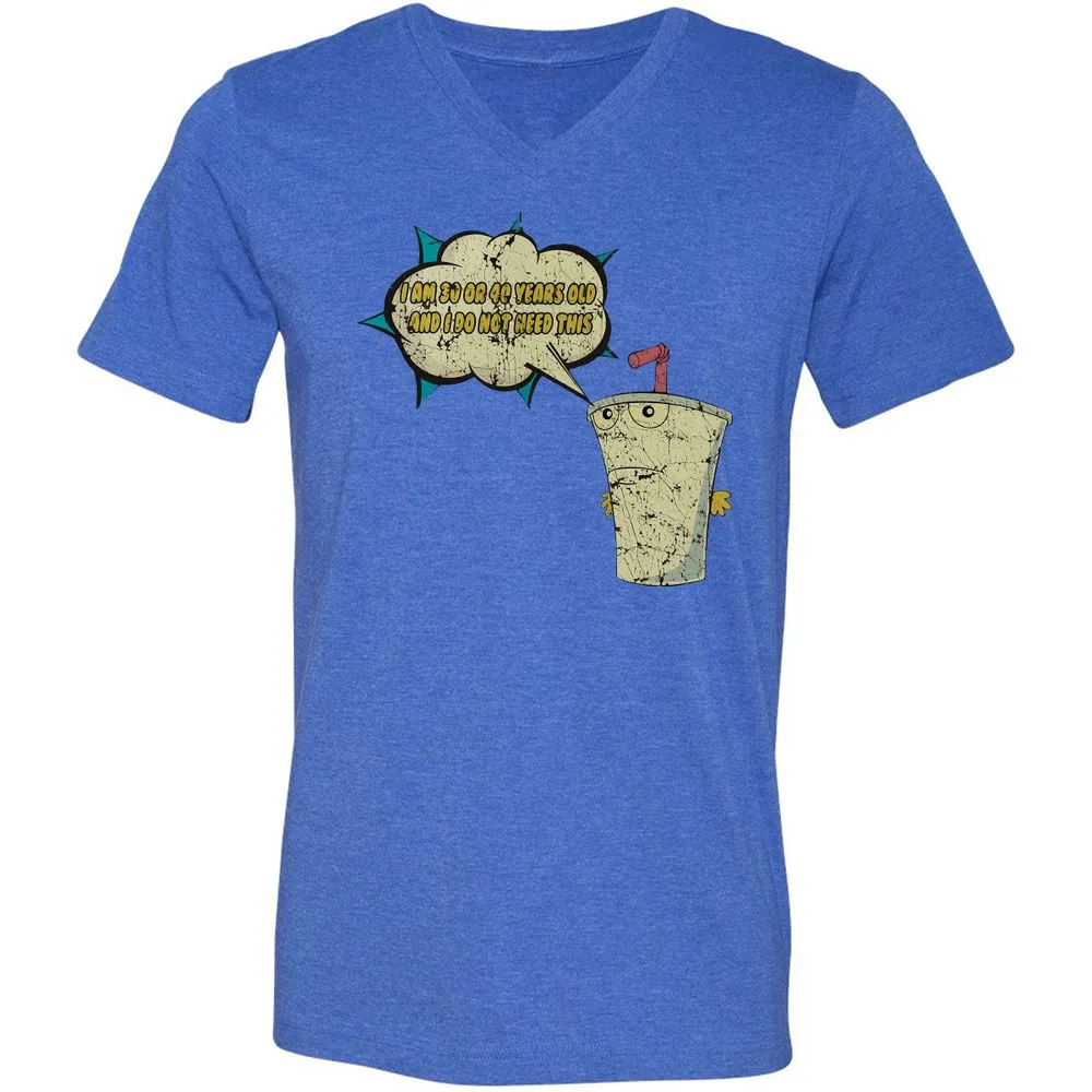 Unisex V-Neck T-Shirt - 669GP9DU - Heather True Royal - 14