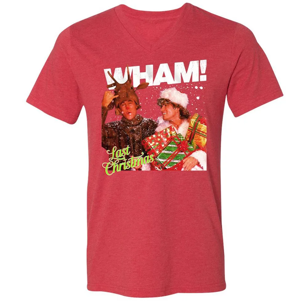 Unisex V-Neck T-Shirt - HF4KKP13 - Heather Red - 16