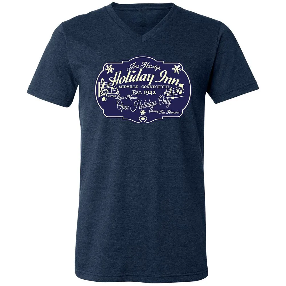 Unisex V-Neck T-Shirt - 84U6ETQT - Heather Navy - 15