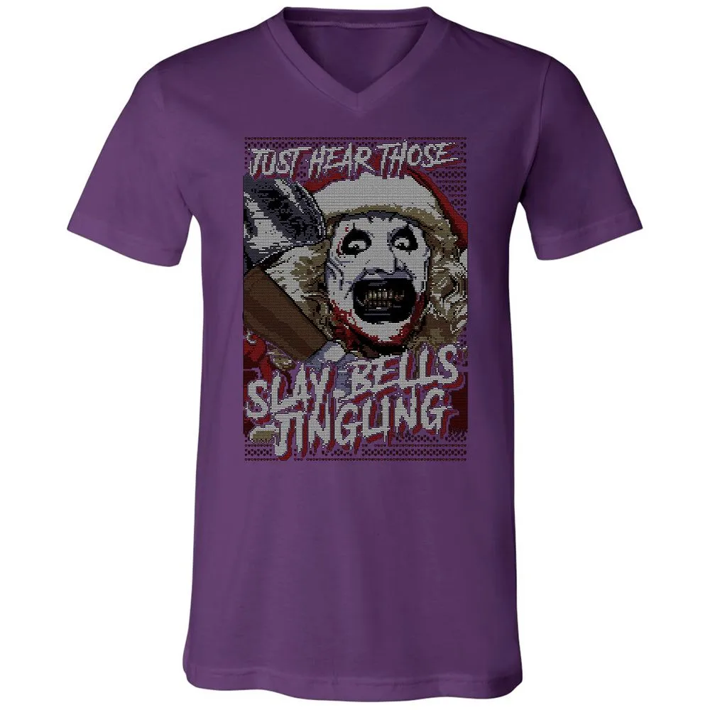 Slay Bells Jingling Unisex V-Neck T-Shirt - Team Purple - 9