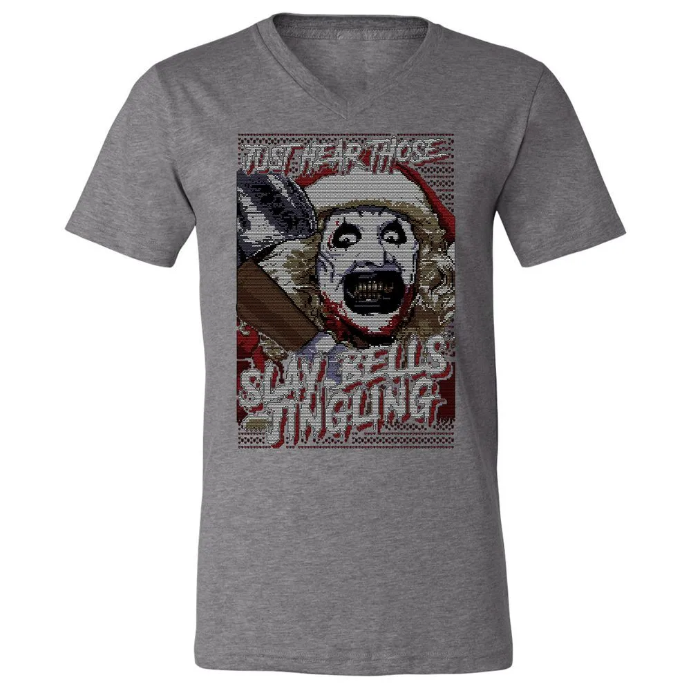 Slay Bells Jingling Unisex V-Neck T-Shirt - Deep Heather - 13