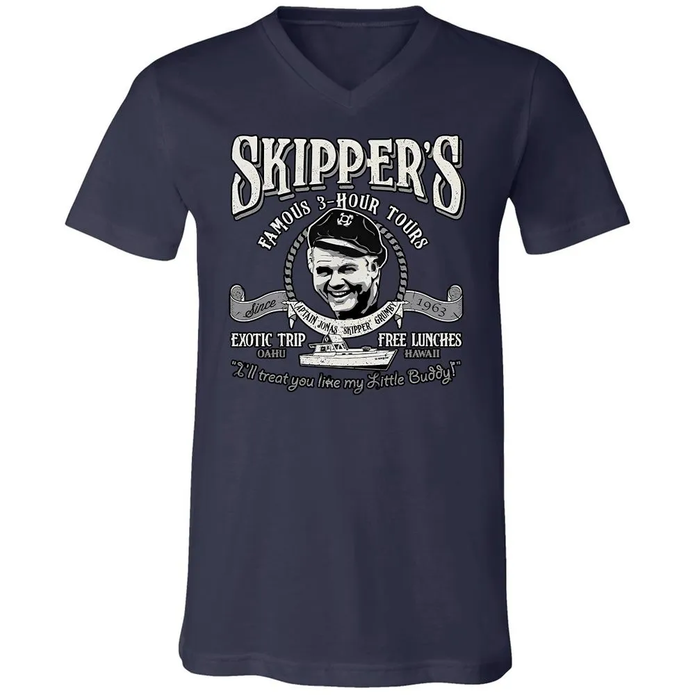 Unisex V-Neck T-Shirt - 6EMFXW75 - Navy - 2