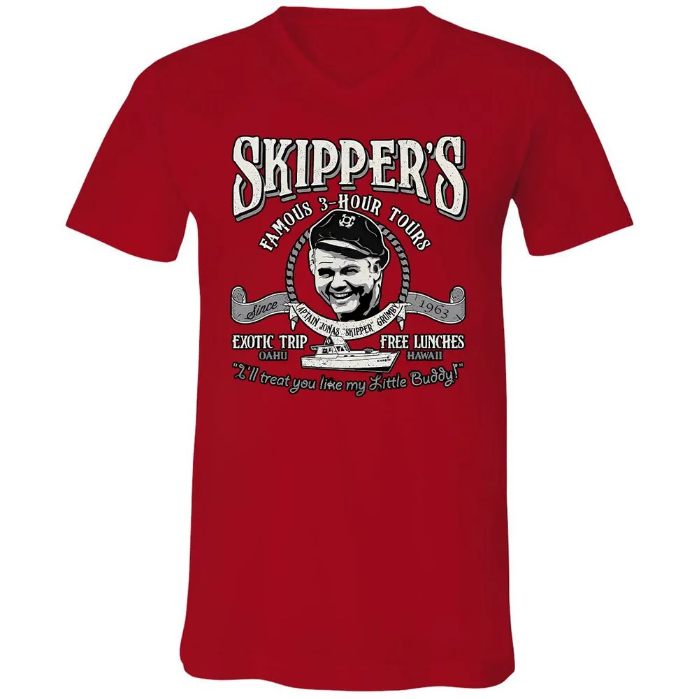 Unisex V-Neck T-Shirt - 6EMFXW75 - Red - 3