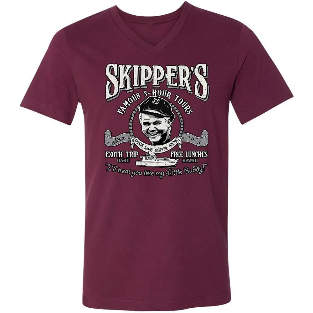 Unisex V-Neck T-Shirt - 6EMFXW75 - Maroon - 6