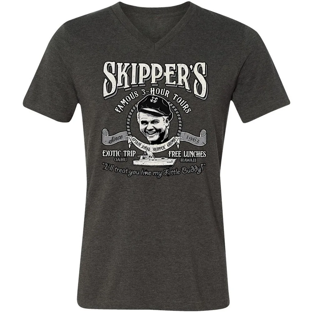 Unisex V-Neck T-Shirt - 6EMFXW75 - Dark Grey Heather - 8