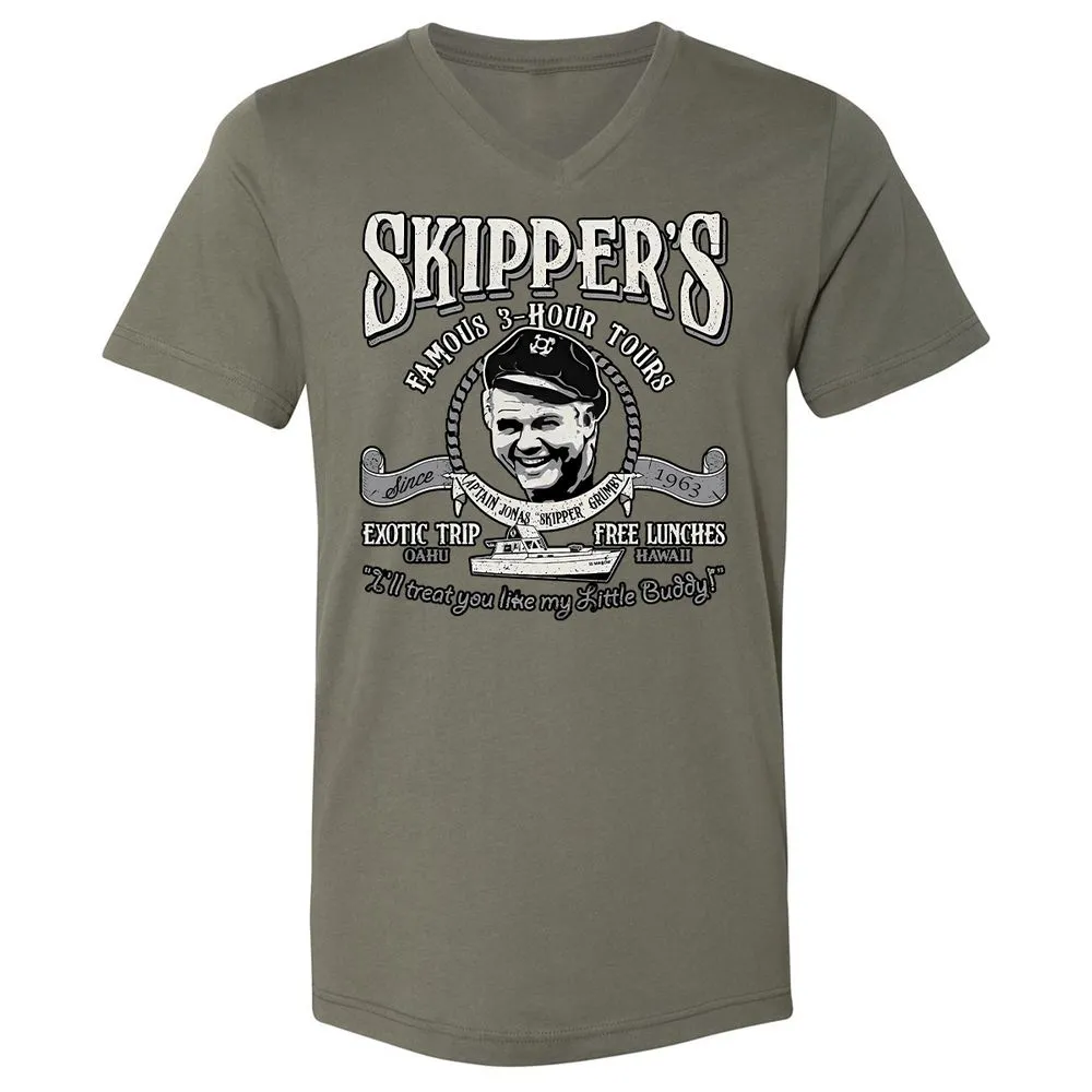 Unisex V-Neck T-Shirt - 6EMFXW75 - Military Green - 10