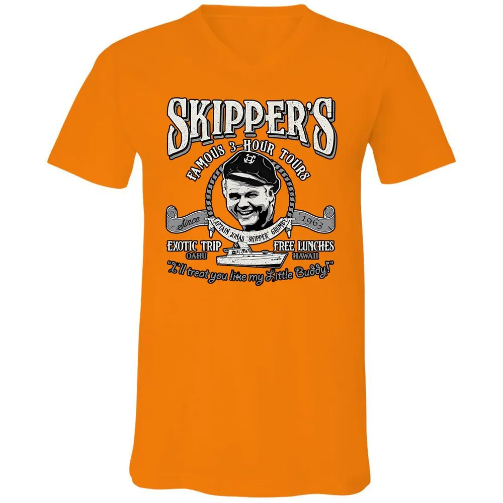 Unisex V-Neck T-Shirt - 6EMFXW75 - Orange - 11