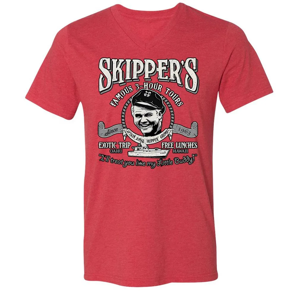 Unisex V-Neck T-Shirt - 6EMFXW75 - Heather Red - 16