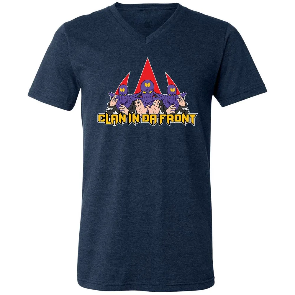 Unisex V-Neck T-Shirt - CRAVB8AX - Heather Navy - 15