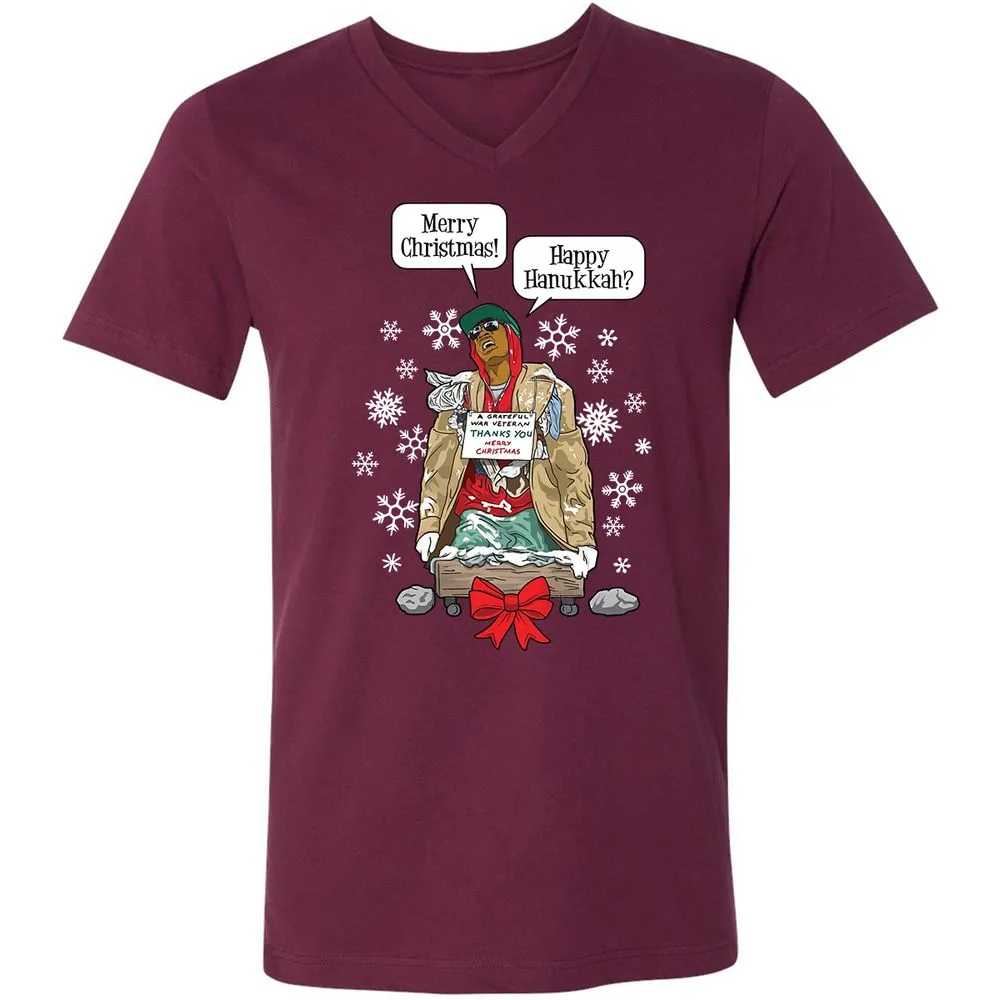 Unisex V-Neck T-Shirt - N77KNJSD - Maroon - 6