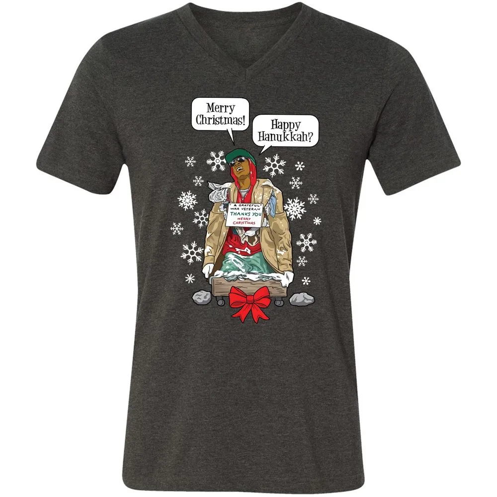 Unisex V-Neck T-Shirt - N77KNJSD - Dark Grey Heather - 8