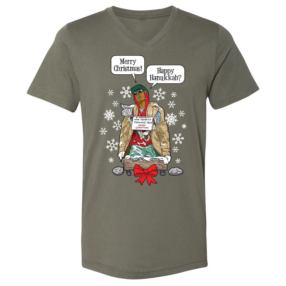 Unisex V-Neck T-Shirt - N77KNJSD - Military Green - 10