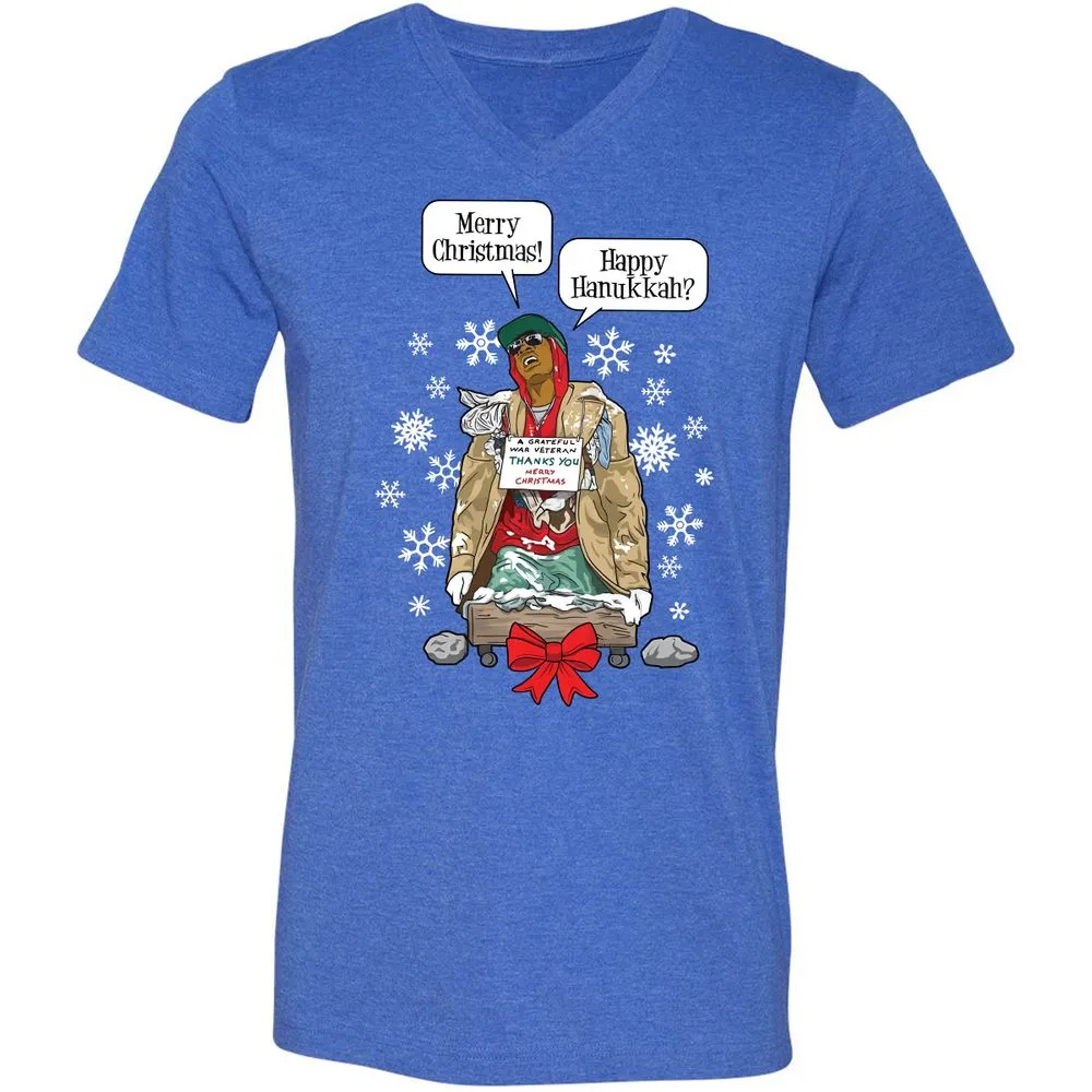 Unisex V-Neck T-Shirt - N77KNJSD - Heather True Royal - 14