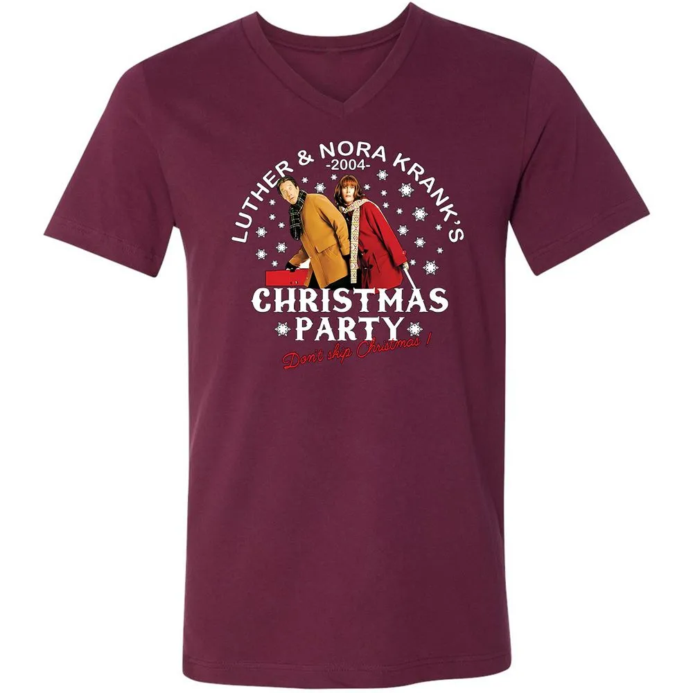 Unisex V-Neck T-Shirt - 6FLRCTA8 - Maroon - 6