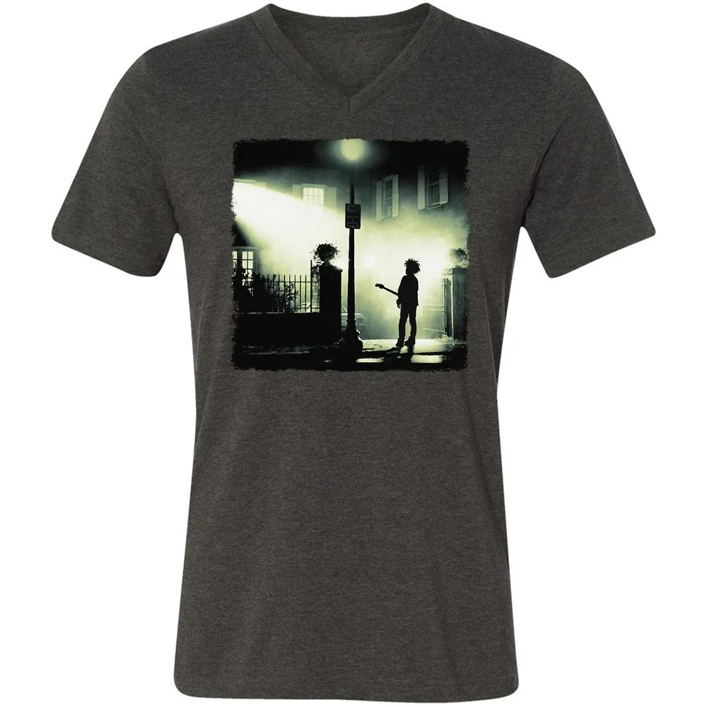 Unisex V-Neck T-Shirt - HYX4YM3F - Dark Grey Heather - 8