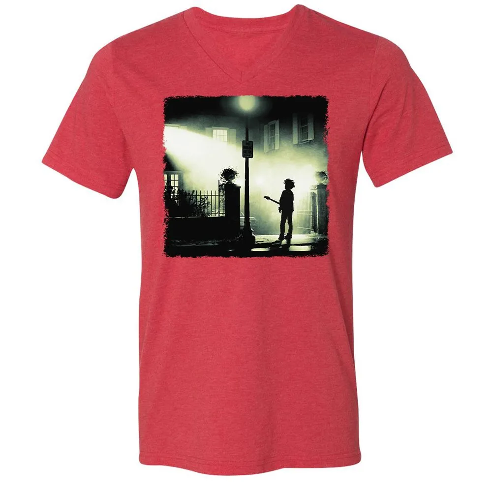 Unisex V-Neck T-Shirt - HYX4YM3F - Heather Red - 16