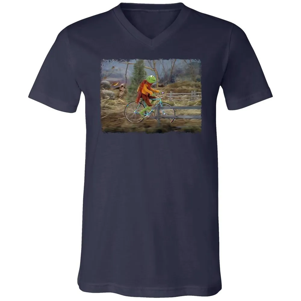 Unisex V-Neck T-Shirt - GNDHAHKS - Navy - 2