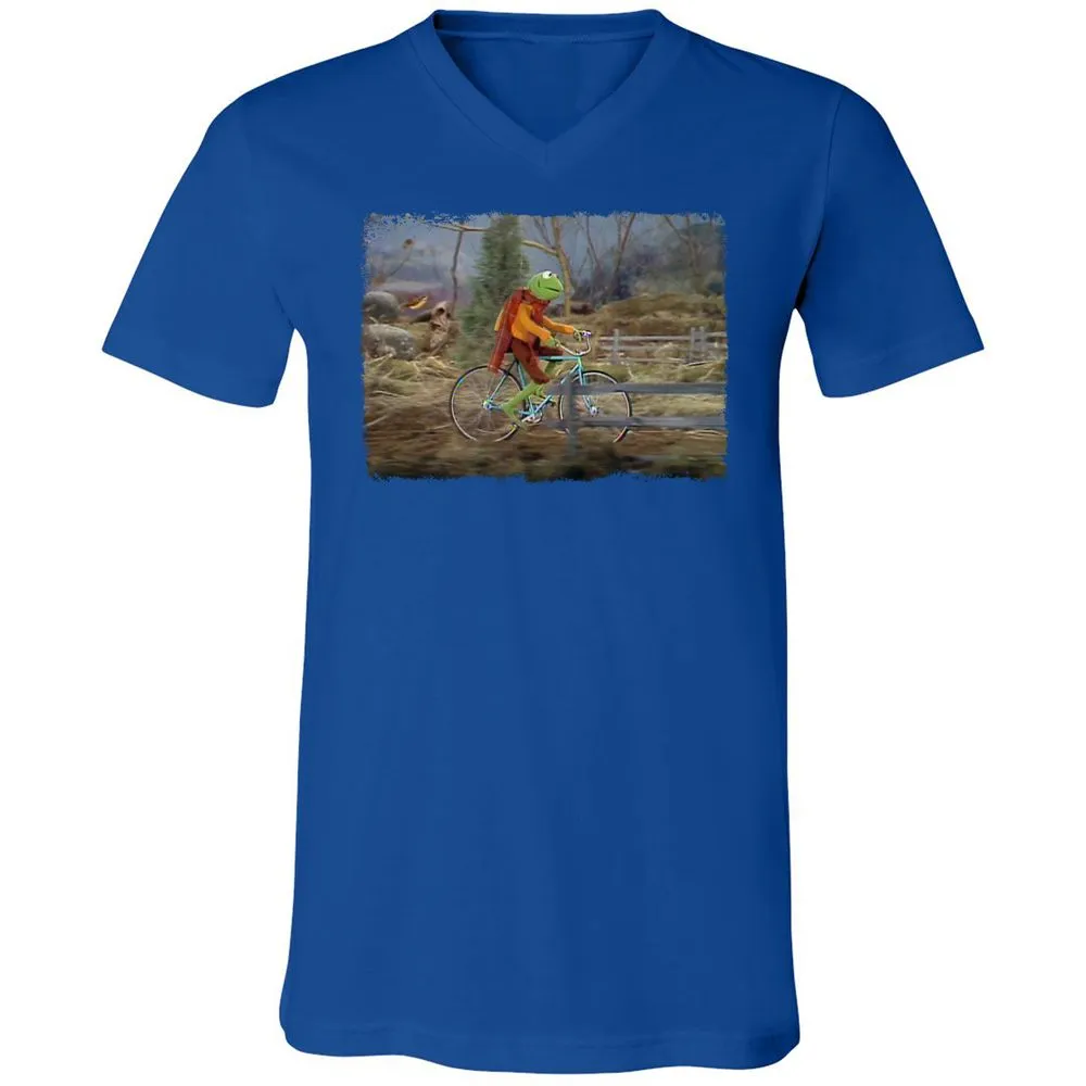 Unisex V-Neck T-Shirt - GNDHAHKS - True Royal - 4