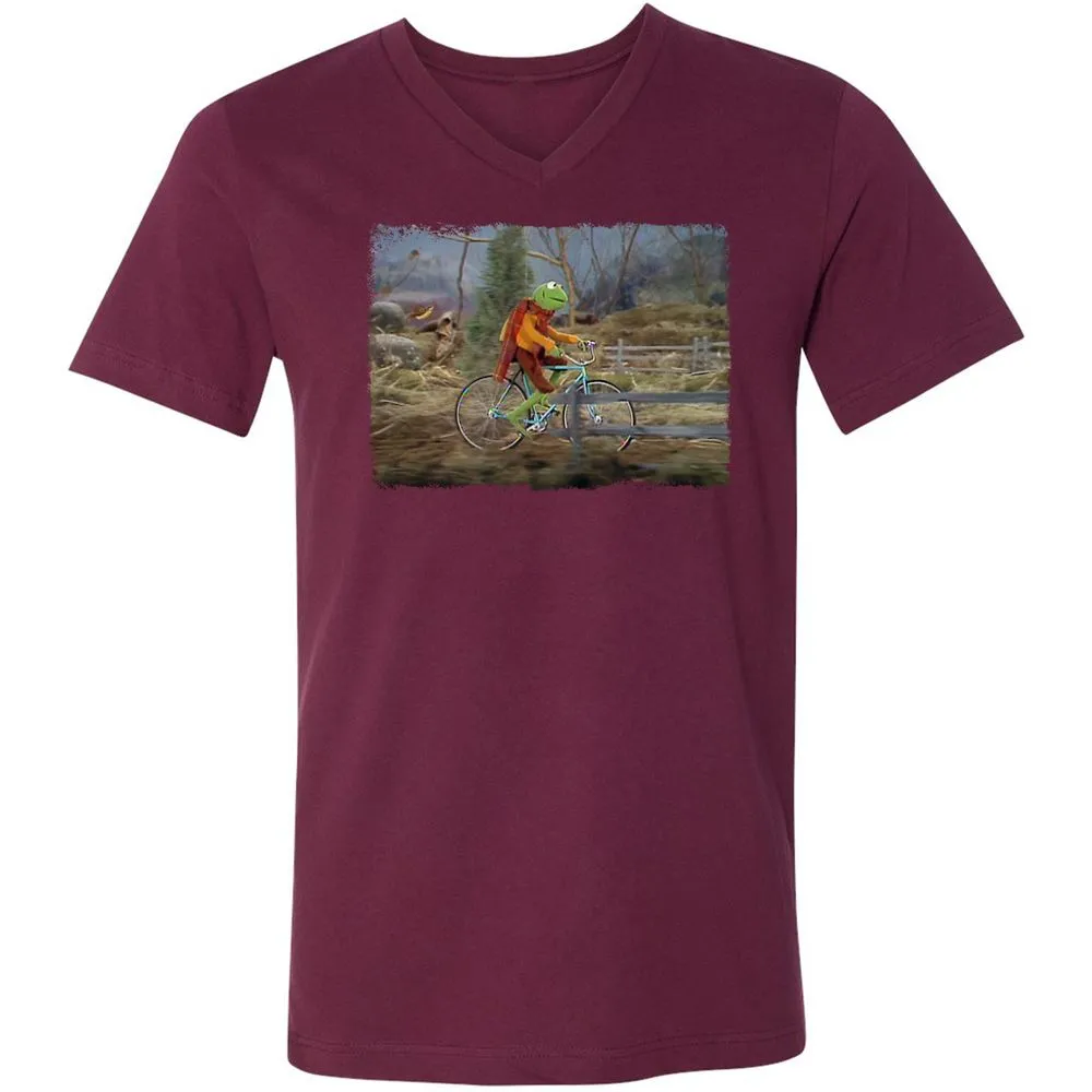 Unisex V-Neck T-Shirt - GNDHAHKS - Maroon - 6