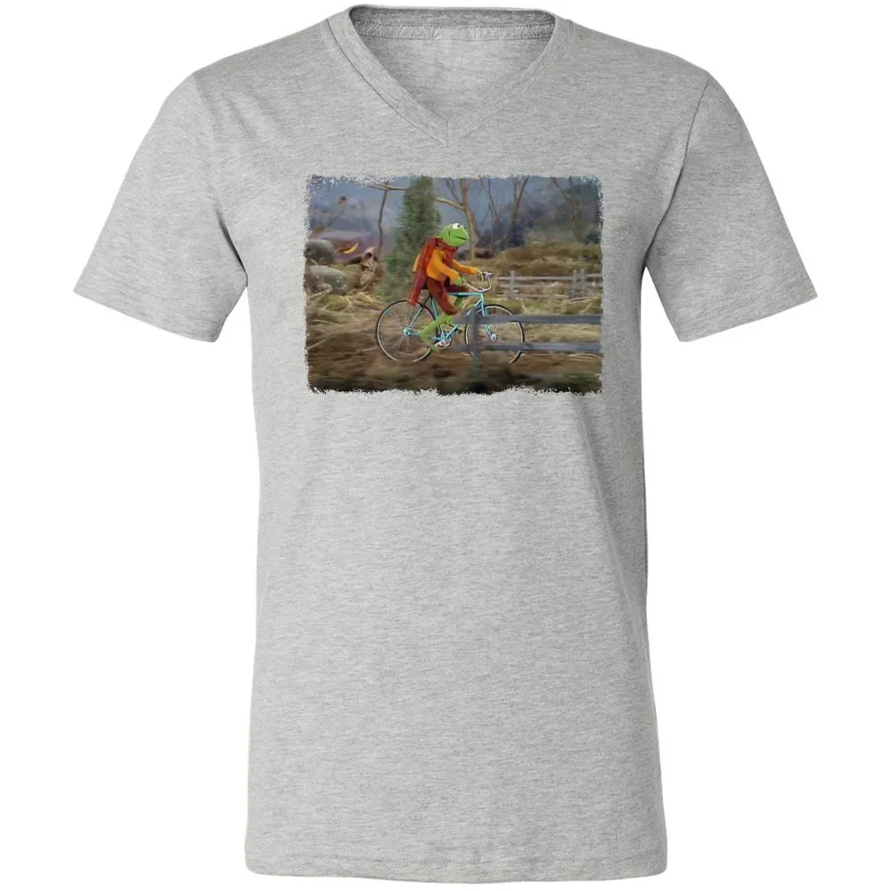 Unisex V-Neck T-Shirt - GNDHAHKS - Athletic Heather - 7