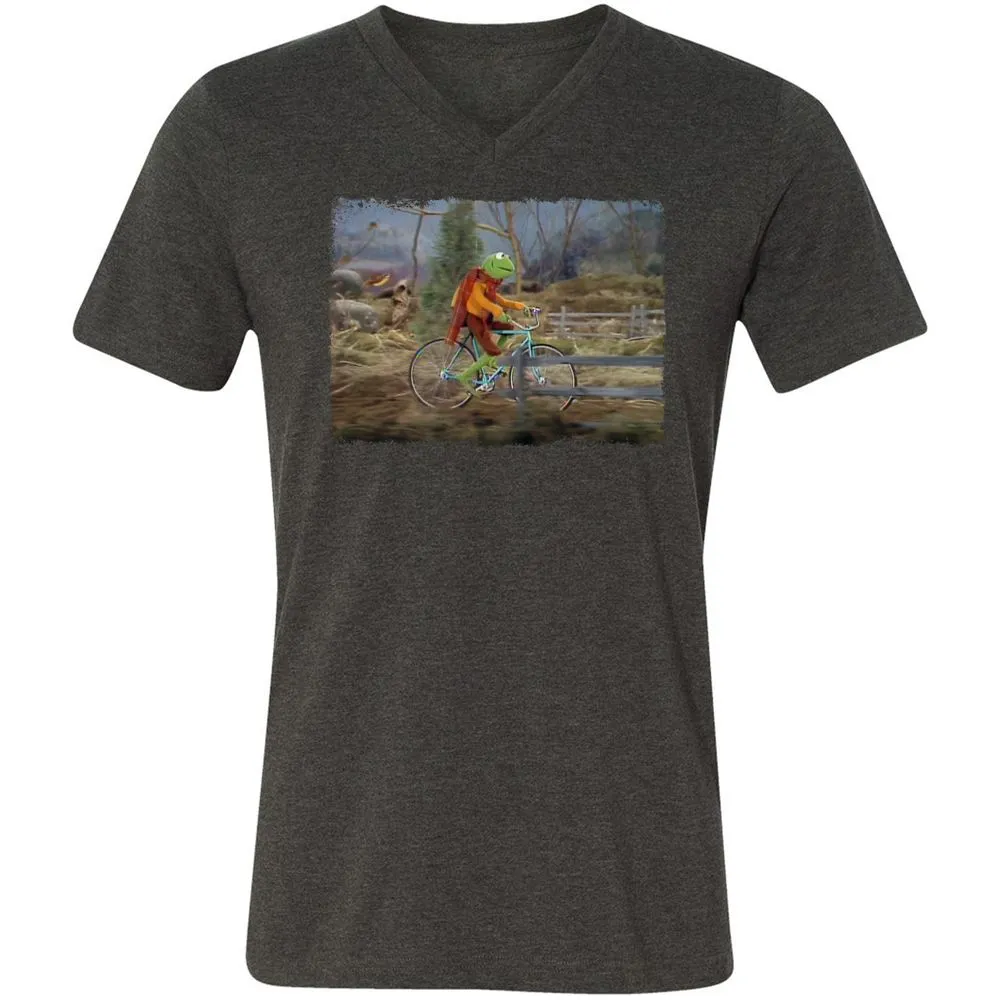 Unisex V-Neck T-Shirt - GNDHAHKS - Dark Grey Heather - 8