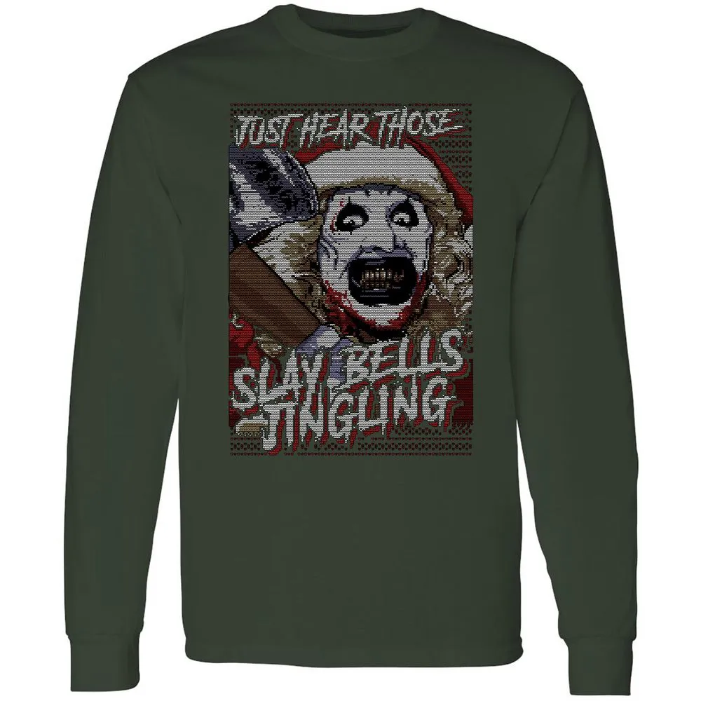 Slay Bells Jingling Long Sleeve T-Shirt - Forest Green - 4
