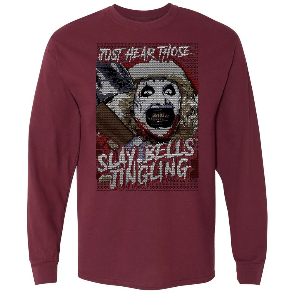Slay Bells Jingling Long Sleeve T-Shirt - Maroon - 11