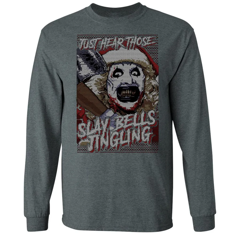 Slay Bells Jingling Long Sleeve T-Shirt - Dark Heather - 15