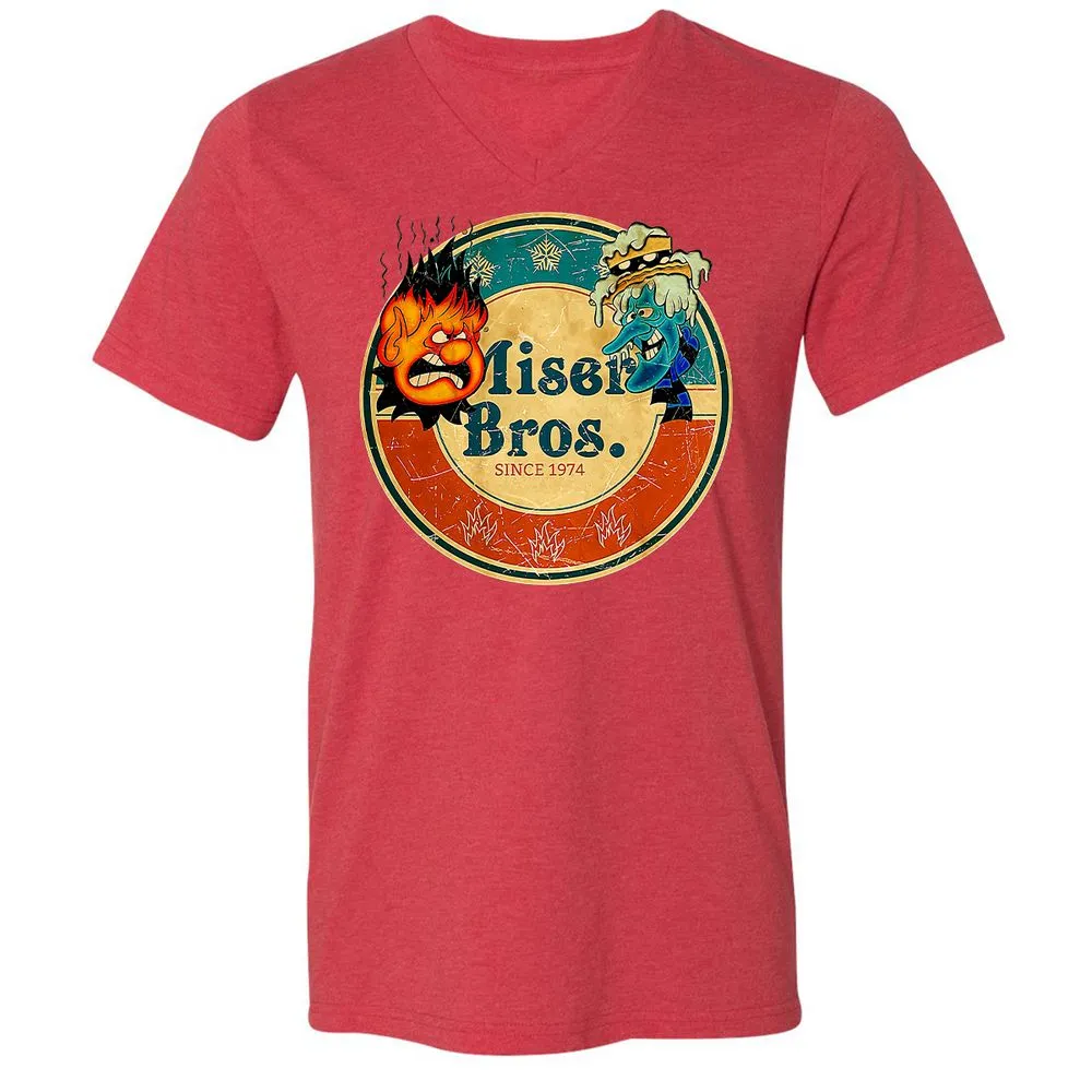 Unisex V-Neck T-Shirt - ZZRRSVFS - Heather Red - 16