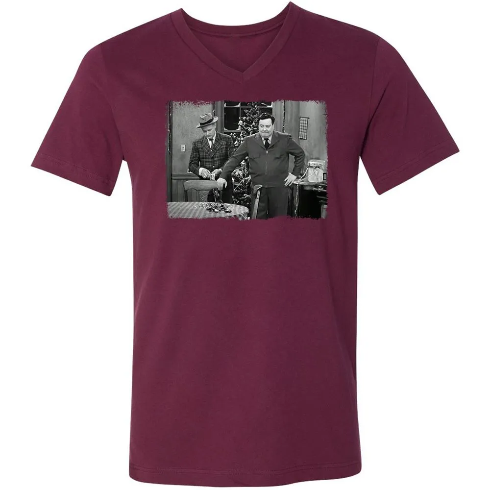 Unisex V-Neck T-Shirt - ZUZRZUPZ - Maroon - 6