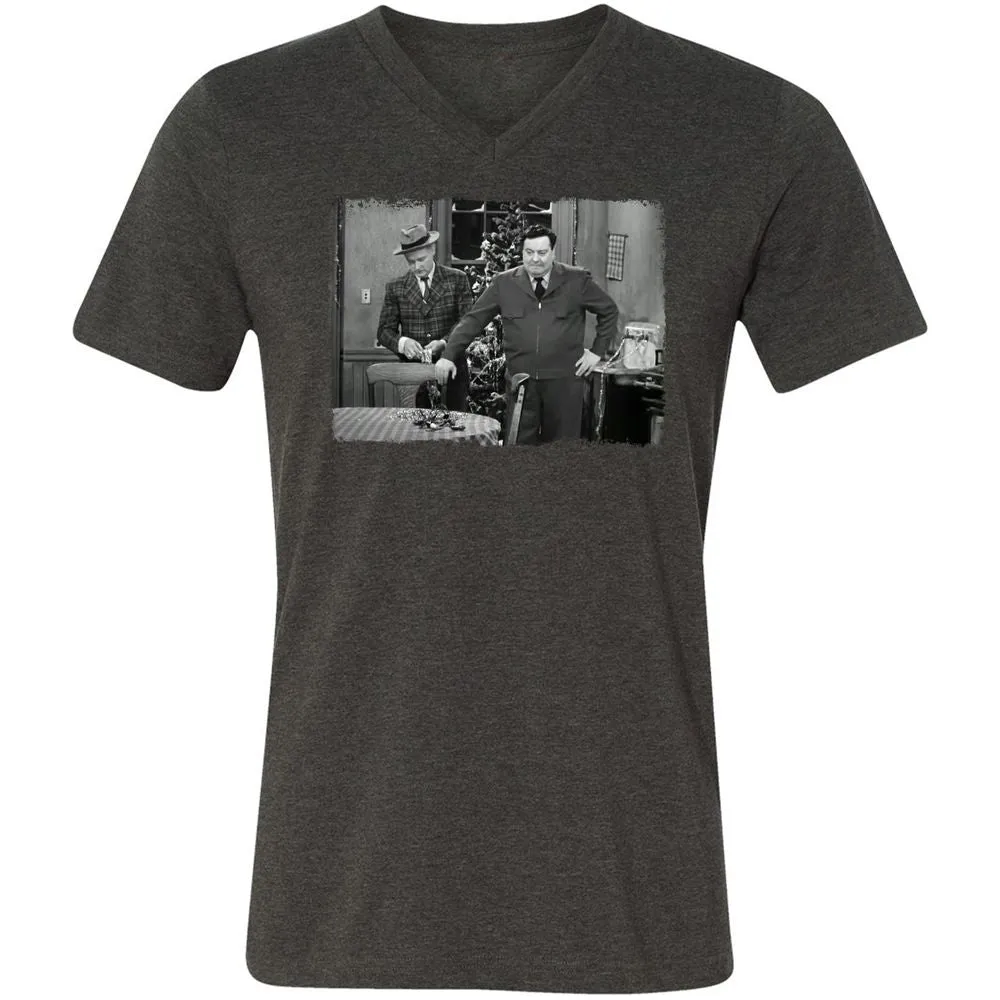 Unisex V-Neck T-Shirt - ZUZRZUPZ - Dark Grey Heather - 8