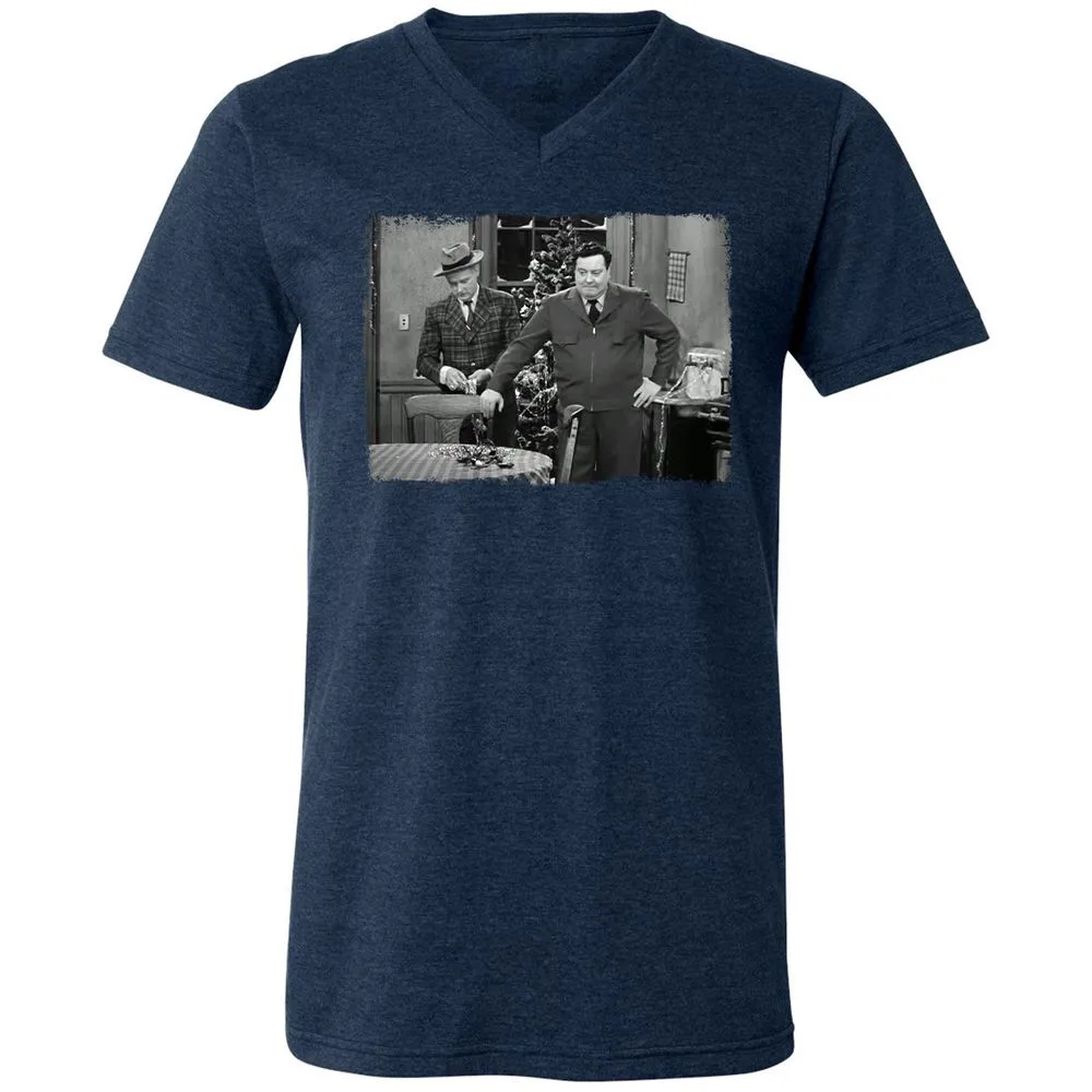 Unisex V-Neck T-Shirt - ZUZRZUPZ - Heather Navy - 15